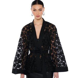 ENCHANTING BLACK LACED BLAZER - L